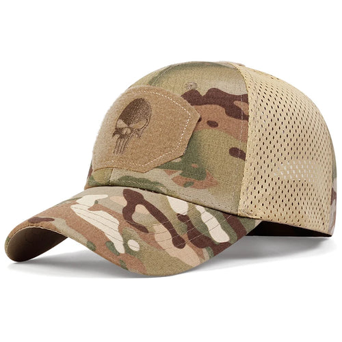 Unisex Skull Embroidered Breathable Baseball Cap