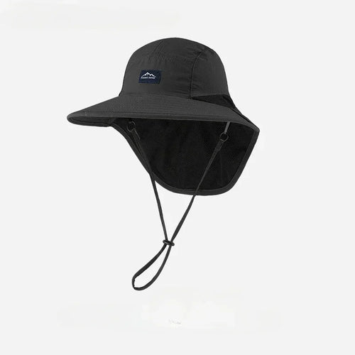 Summer Wide Brim Bucket Hat with Neck Protection