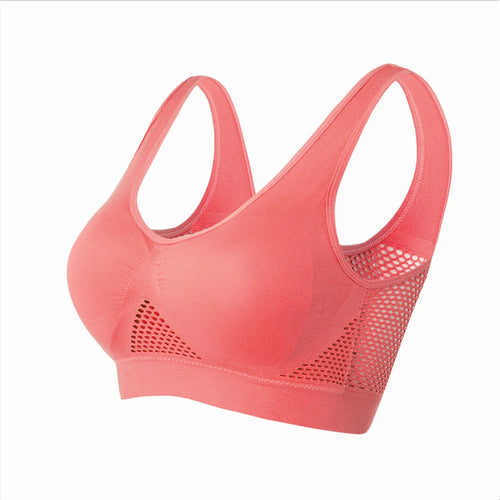 Seamless Mesh Womens Sports Bra for Gym Running