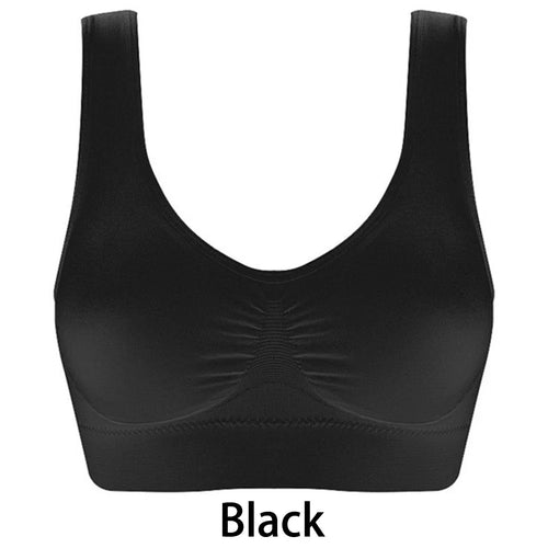 Womens Seamless Bra Crop Top Black Vertical Stripe