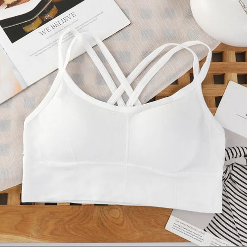Womens Sexy Cross Back Sports Bra Tank Top