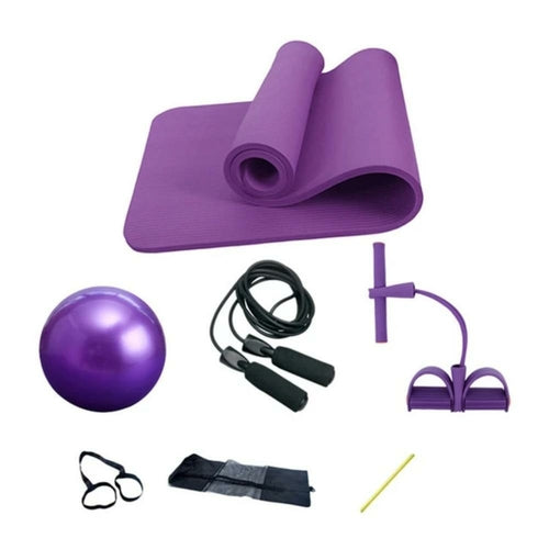 Deluxe Yoga Fitness 5 Piece Exercise Set Complete Kit