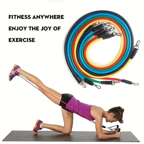 11pcs TPE Resistance Bands Set with Door Anchor