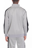 Snap Button Track Jacket Grey Casual Stylish