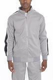 Snap Button Track Jacket Grey Casual Stylish