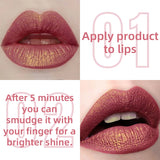 14 Colors Metallic Glitter Lip Glaze Long Lasting