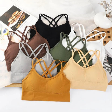 Womens Sexy Cross Back Sports Bra Tank Top