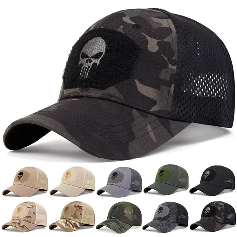 Unisex Skull Embroidered Breathable Baseball Cap