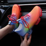 Womens Fashion Mesh Lace-Up Running Sneakers