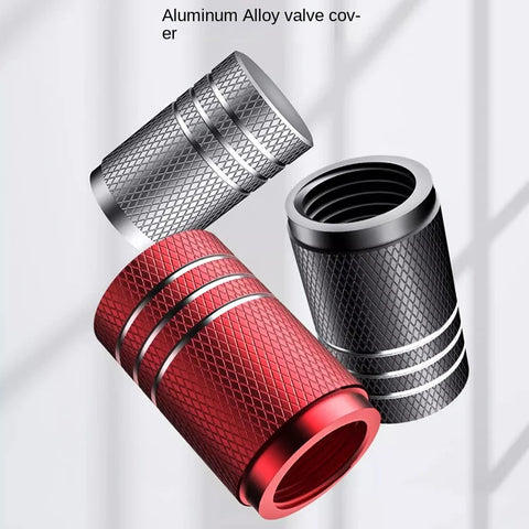 4Pcs Aluminum Car Tire Valve Stem Caps Knurling Style
