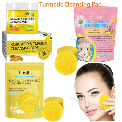 4050pcs Turmeric Kojic Acid Facial Cleansing Pads