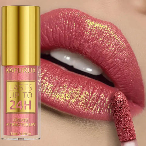 14 Colors Glitter Metallic Lip Glaze Shiny Long Lasting Lip Gloss