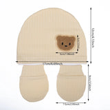 3Pcs Cotton Newborn Set Hats Mittens Foot Covers