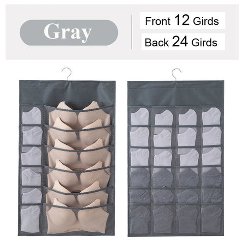 2-Sided Hanging Storage Bag for Underwear Socks