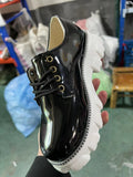 Womens Thick Heel Platform Oxford Shoes Multi-Color