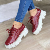 Womens Thick Heel Platform Oxford Shoes Multi-Color