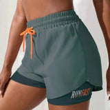 Womens High-Rise Yoga Shorts Elastic Control