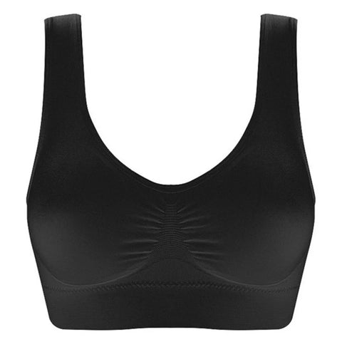 Womens Seamless Bra Crop Top Black Vertical Stripe