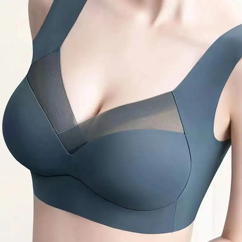 Ice Silk Invisible Womens Seamless Lace Sports Bra