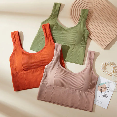 Womens Breathable Seamless Sports Bra Fitness Top
