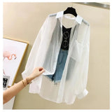Summer Sunscreen Chiffon Blouse Elegant Korean Style