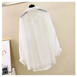 Summer Sunscreen Chiffon Blouse Elegant Korean Style