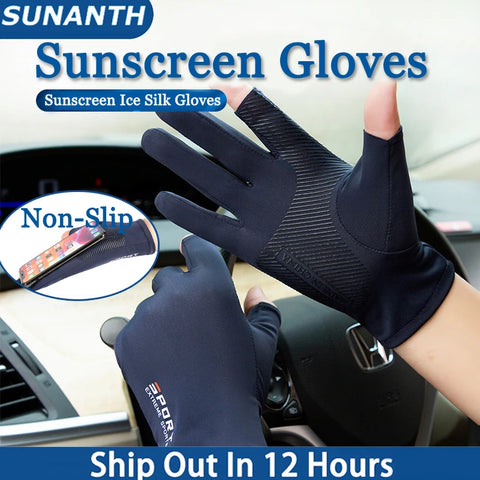 Ice Silk Sunscreen Breathable Half-Finger Gloves