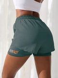 Womens High-Rise Yoga Shorts Elastic Control