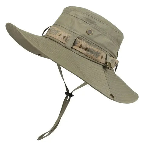 Summer Mens Bucket Hat Wide Brim UV Protection