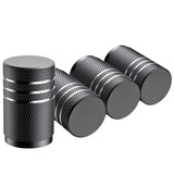 4Pcs Aluminum Car Tire Valve Stem Caps Knurling Style