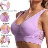 Seamless Mesh Womens Sports Bra for Gym Running