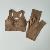 Womens Crop Top Sports Bra Fitness Tank Top Set
