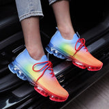 Womens Fashion Mesh Lace-Up Running Sneakers
