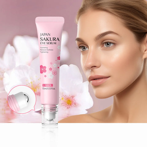 LAIKOU Sakura Eye Serum Roller Massage Hyaluronic Acid Skin Care Eye