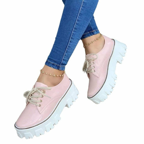 Womens Thick Heel Platform Oxford Shoes Multi-Color