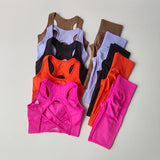 Womens Crop Top Sports Bra Fitness Tank Top Set