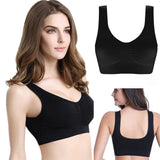 Womens Seamless Bra Crop Top Black Vertical Stripe