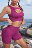 Out of State Cutout Two Piece Sports Set Stylish Activewear