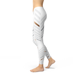 Womens White Stripes Leggings Stylish Workout Pants