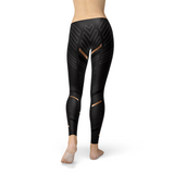 Womens Black Sports Leggings Stylish Striped Workout Pants
