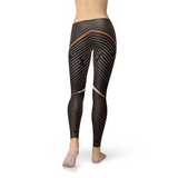 Womens Brown Striped Sports Leggings Stylish Comfortable