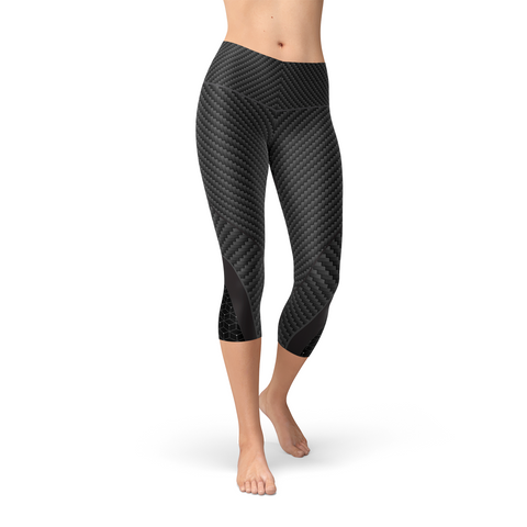 Womens Carbon Fiber Sports Capri Leggings  Comfort & Style