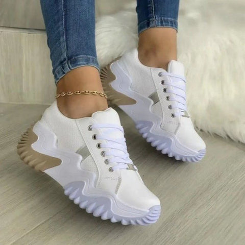 Breathable Vulcanized Womens Platform Sneakers Casual Shoes