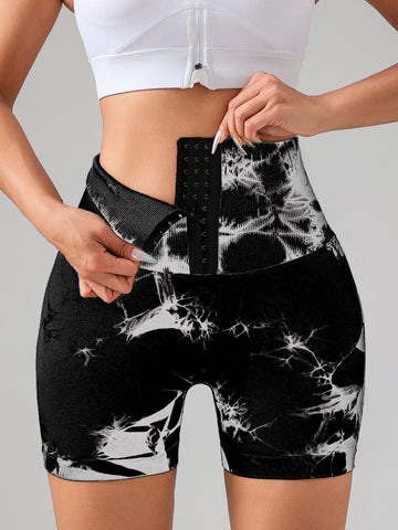 Tie Dye High Waist Sports Shorts for Spring & Summer