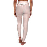 High-Waist Yoga Pants Pink Peach Marble Leggings