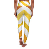 Womens High-Waist Fitness Yoga Leggings Yellow White