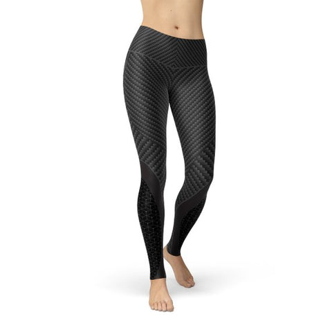 Womens Carbon Fiber Sports Leggings Durable Stylish