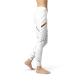 Womens White Stripes Leggings Stylish Workout Pants